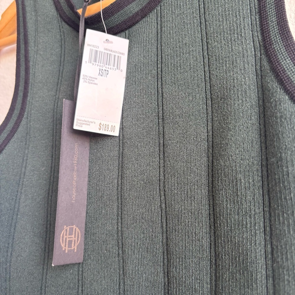 NWT House of Harlow 1960 Revolve Ribbed Green Knit Sweater Vest Skirt Set XS - Picture 4 of 12